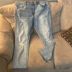 Original Use- Stone washed taper ripped jeans.